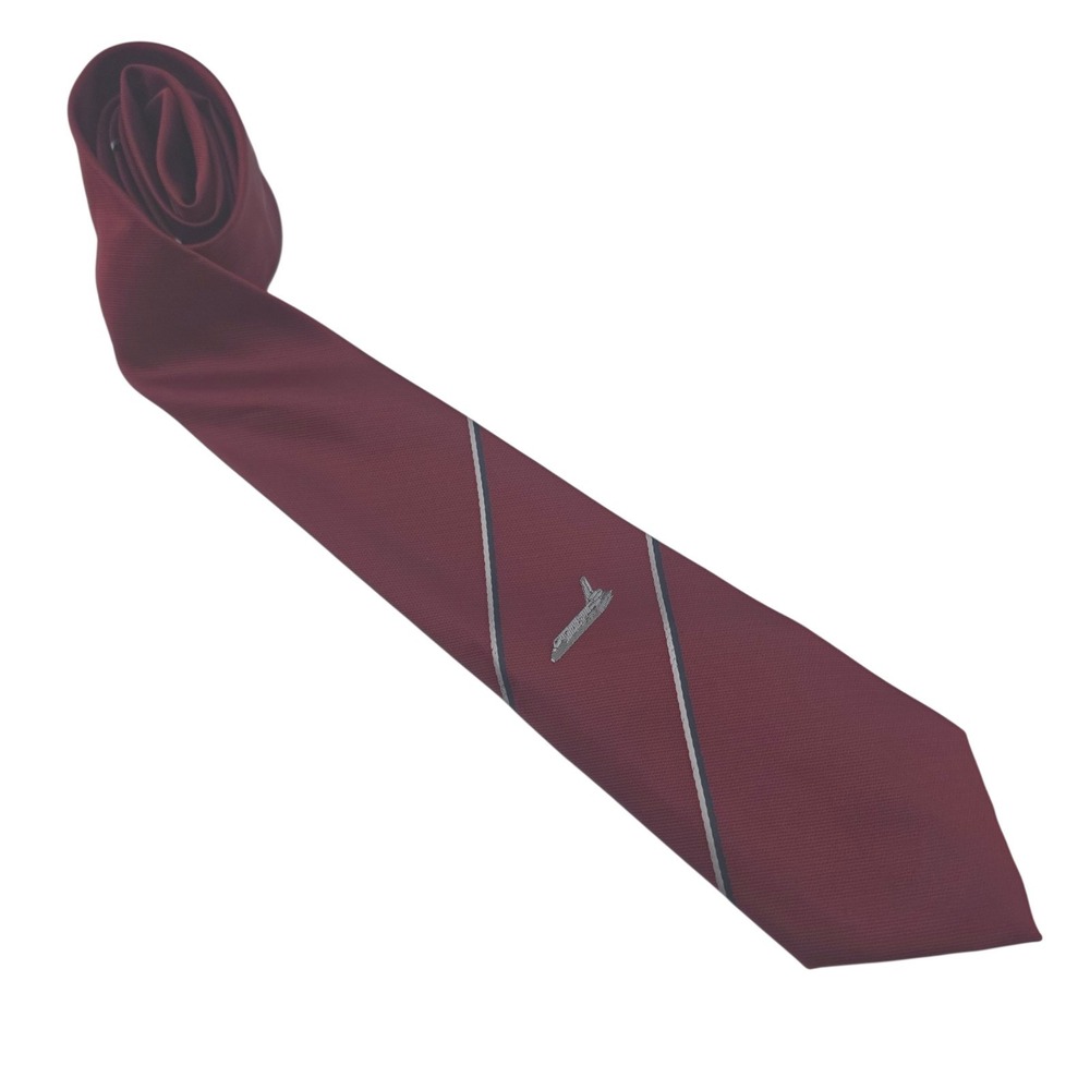 Vintage 1980s Lera Lockheed Space Shuttle Tie Kennedy Space Center Red NASA NEW